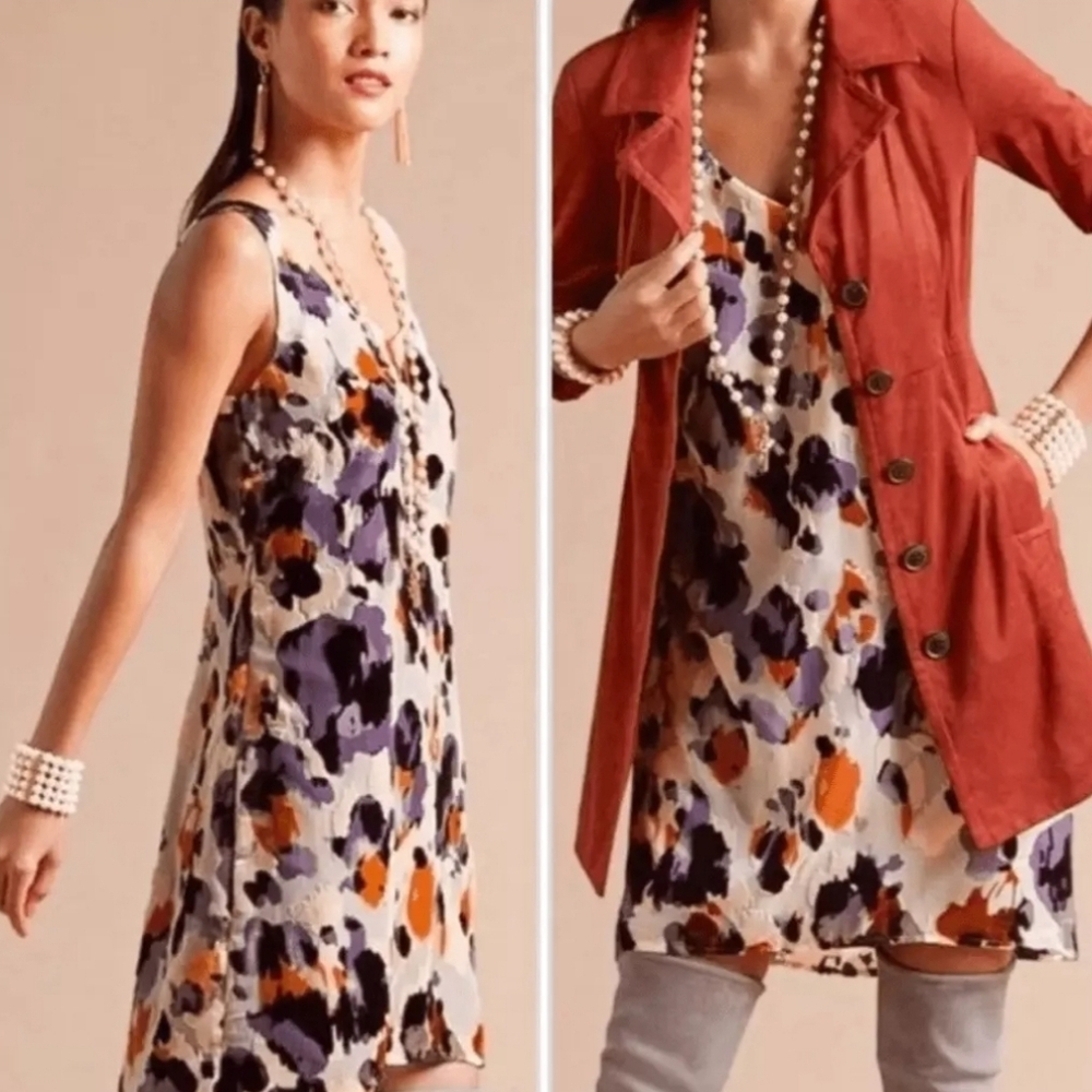 CABI Velvet Burnout Slip Dress